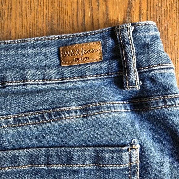 🎄 Wax jeans medium wash size 9 skinny  distressed - Picture 10 of 14